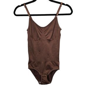 Women's L Brown Seamless Shapewear Body Sculpting Bodysuit